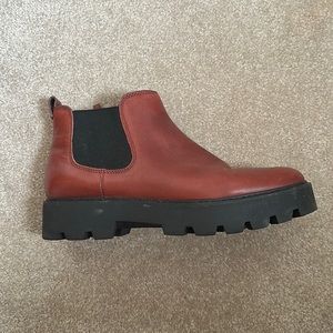 Franco Sarto Women’s Balin Red Chelsea Boot Shoes 9